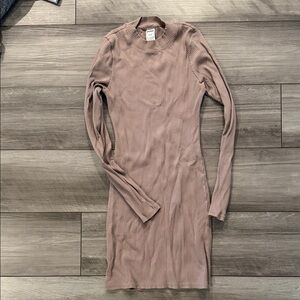 Victoria's Secret Taupe Ribbed Midi Dress